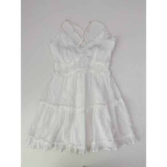 Mi Ami white ruffle mini dress - size xsmall - Picture 2 of 7